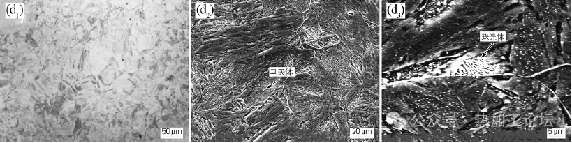 Figure 1 (d) for the P92 steel at 650 ℃ isothermal 25h microstructure for martensite + pearlite