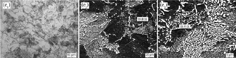 Figuur 1(e) toont de microstructuur van P92-staal bij 740 ℃ isotherme 25h