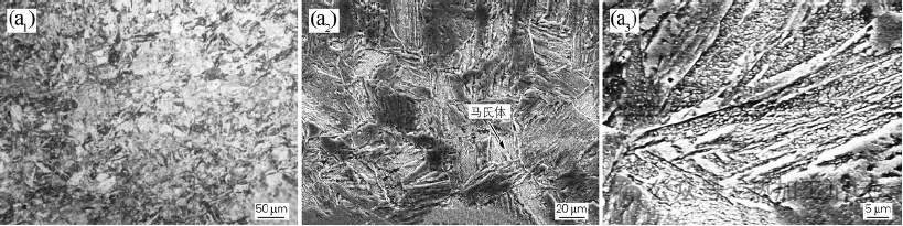 Gambar 1(a) menunjukkan struktur mikro baja P92 setelah 1 jam isotermal pada suhu 190°C